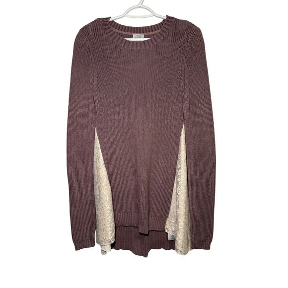 LOGO by lori goldstein lace knit tunic sweater womens XL lagenlook cozy coastal - Picture 1 of 9